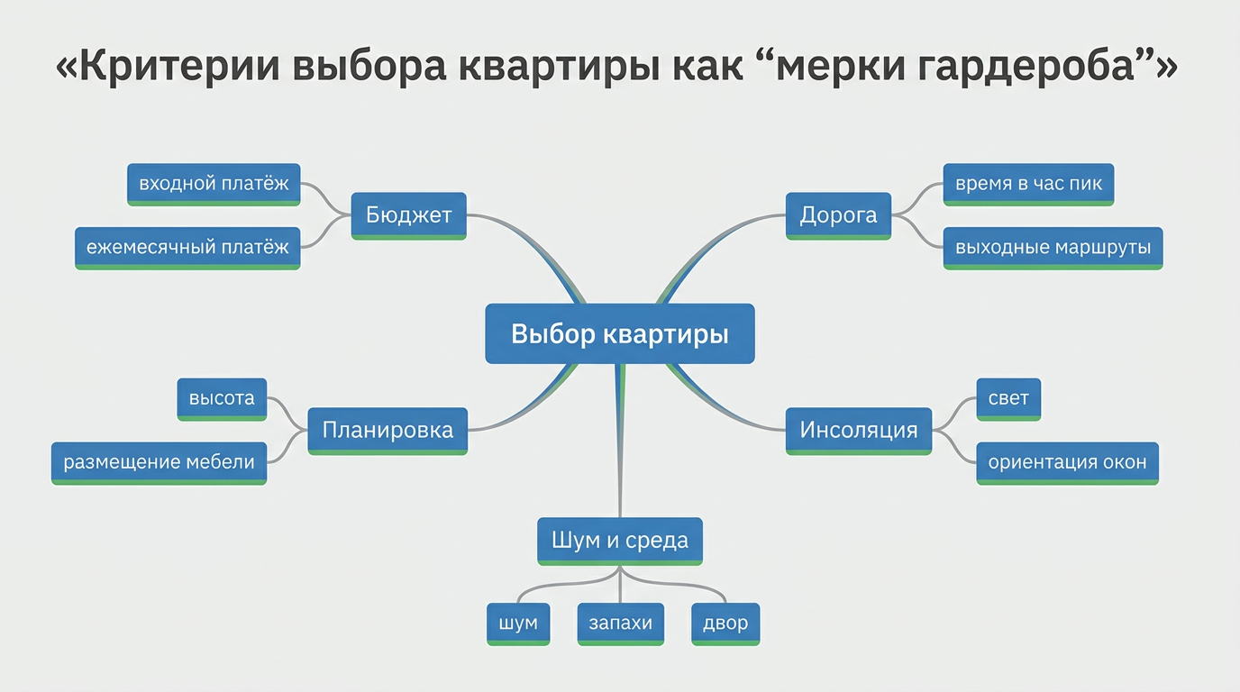 Как «мерки гардероба» превращаются в критерии квартиры