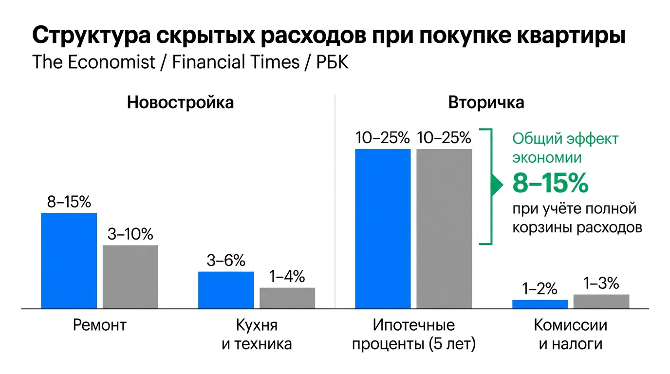 Структура скрытых расходов при покупке квартиры